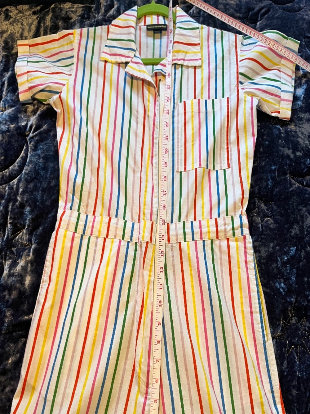 Nooworks Cotton Striped Jumpsuit XS PROFESSIONALLY ALTERED FOR LONG TORSO - Picture 7 of 10